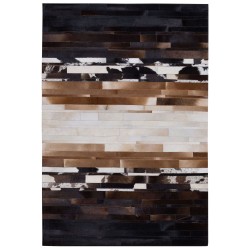 Dywan skórzany 140 x 200 cm czarno-beżowy DALYAN