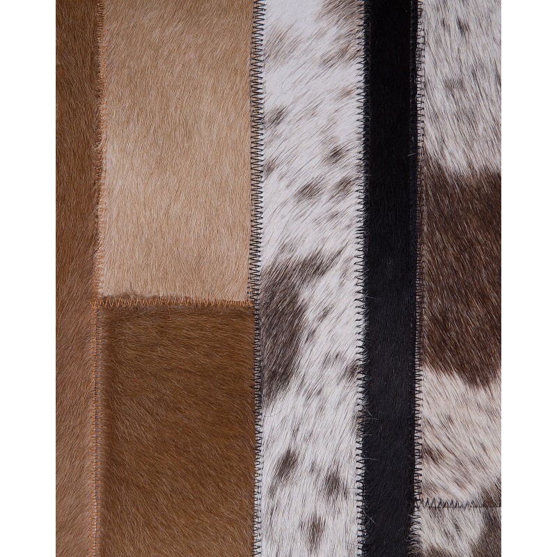 Dywan skórzany 140 x 200 cm czarno-beżowy DALYAN