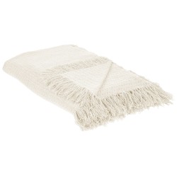 Narzuta na łóżko YERBENT Bawełna 150 x 200 cm Złamana biel