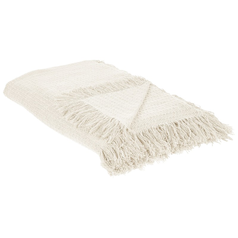 Narzuta na łóżko YERBENT Bawełna 150 x 200 cm Złamana biel