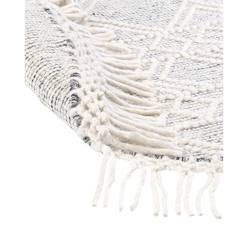 Okrągły dywan wełniany ⌀ 140 cm szary ze złamaną bielą BULDAN