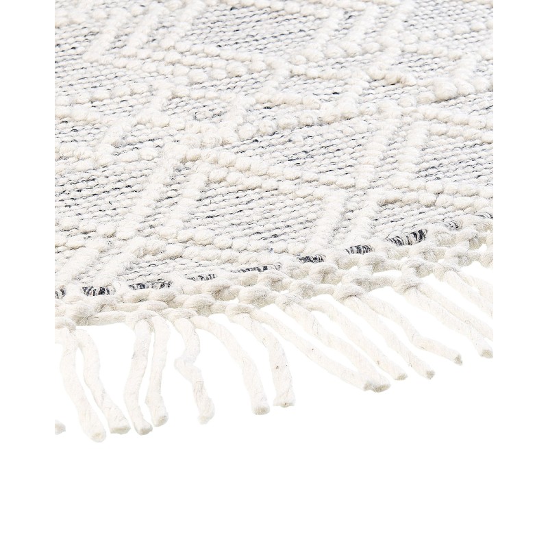 Okrągły dywan wełniany ⌀ 140 cm szary ze złamaną bielą BULDAN