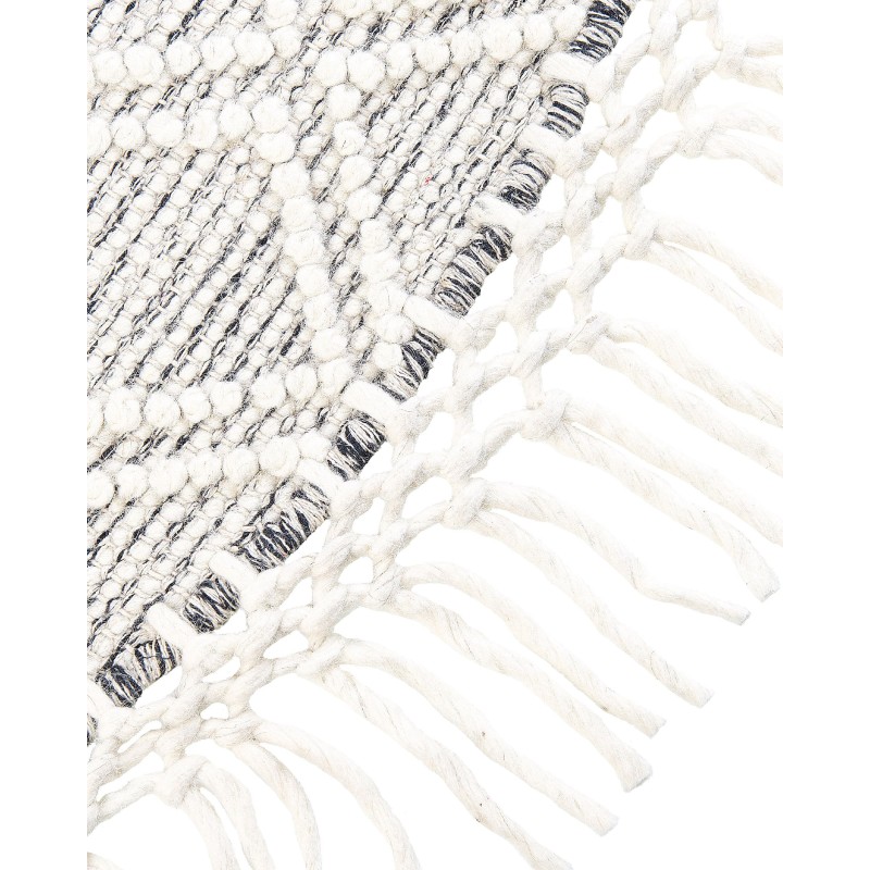 Okrągły dywan wełniany ⌀ 140 cm szary ze złamaną bielą BULDAN