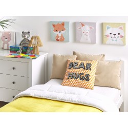 Bawełniana poduszka dla dzieci z nadrukiem 40 x 40 cm pomarańczowa RADZKOT