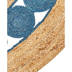 Dywan okrągły z juty ⌀ 140 cm niebiesko-zielony HOVIT