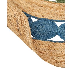 Dywan okrągły z juty ⌀ 140 cm niebiesko-zielony HOVIT