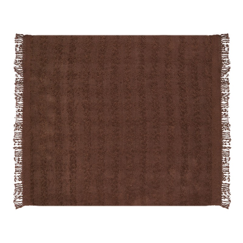 Koc VELLA Bawełna 200 x 220 cm Brązowy