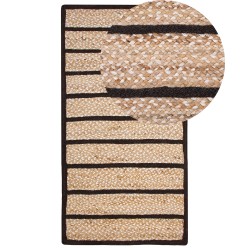 Dywan z juty 80 x 150 cm beżowo-czarny KARADONA