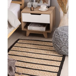 Dywan z juty 80 x 150 cm beżowo-czarny KARADONA