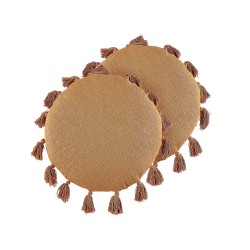 Zestaw 2 poduszek dekoracyjnych MADIA Bawełna 45 x 45 cm Pomarańczowy Jednolity