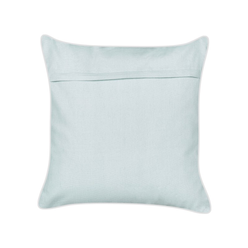 Poduszka dekoracyjna CERAMIUM Welur 45 x 45 cm Błękitny Wzór kwiatowy