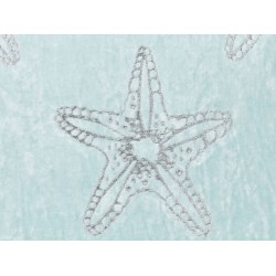 Poduszka dekoracyjna CERAMIUM Welur 45 x 45 cm Błękitny Wzór kwiatowy