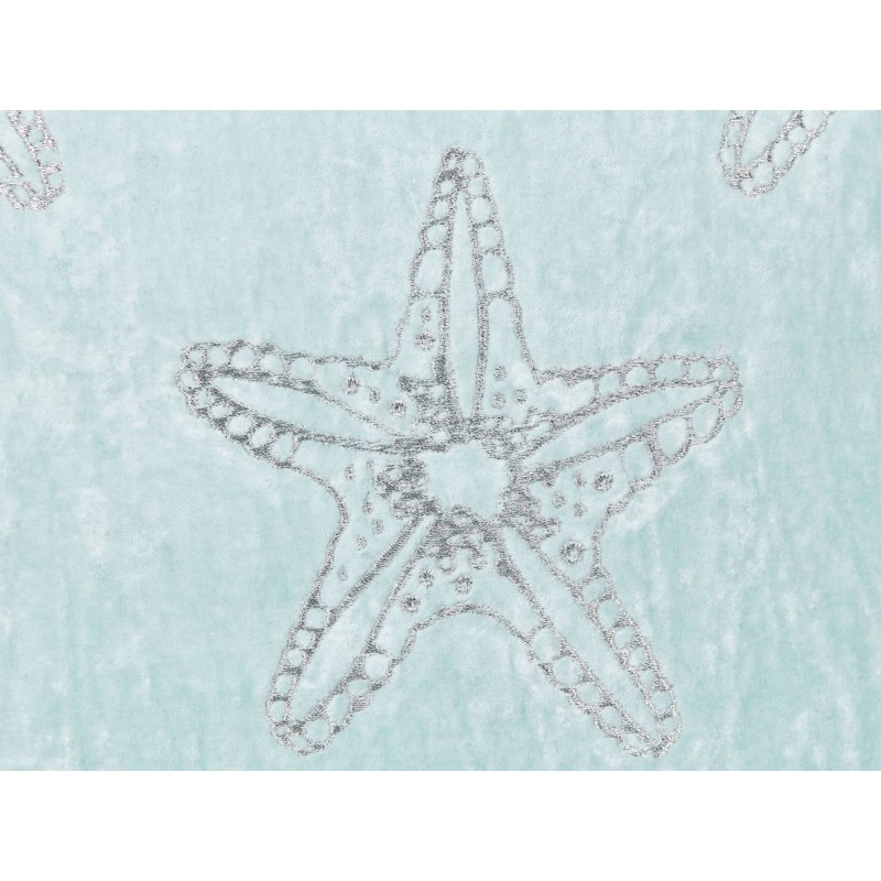 Poduszka dekoracyjna CERAMIUM Welur 45 x 45 cm Błękitny Wzór kwiatowy