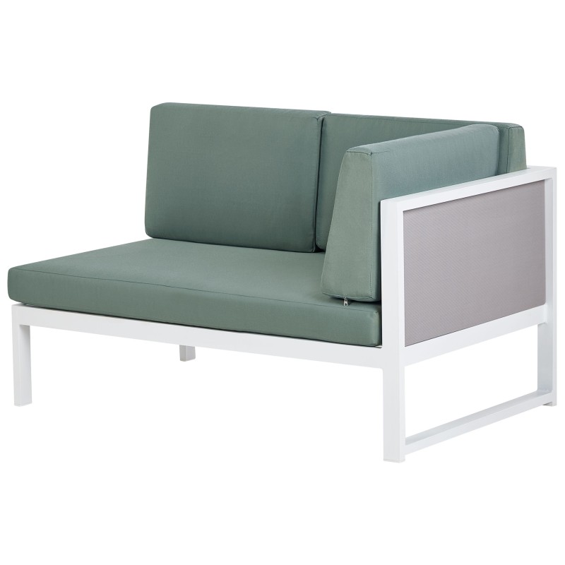 Narożnik ogrodowy ze stolikiem dla 6 osób CASTELLA/FRATTE Lewostronny Metal Zielony