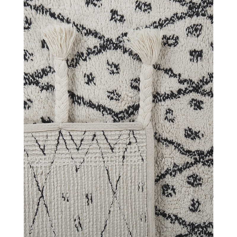 Dywan bawełniany 160 x 230 cm biało-czarny AGADIR