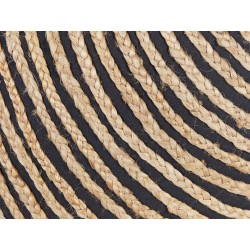 Poduszka dekoracyjna BERGENIA Juta 45 x 45 cm Czarny W paski