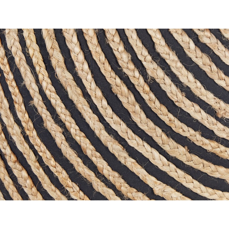 Poduszka dekoracyjna BERGENIA Juta 45 x 45 cm Czarny W paski