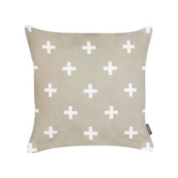 Zestaw 2 poduszek dekoracyjnych VELLEIA Bawełna 45 x 45 cm Beżowoszary Wzór geometryczny