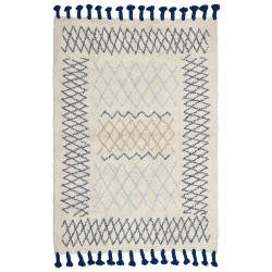 Dywan bawełniany 160 x 230 cm beżowo-niebieski ERZINCAN