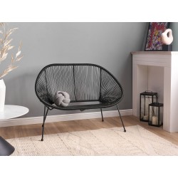 Ławka ogrodowa ACAPULCO II 113 cm Technorattan Czarny