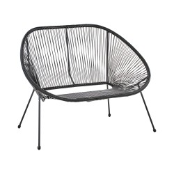 Ławka ogrodowa ACAPULCO II 113 cm Technorattan Czarny