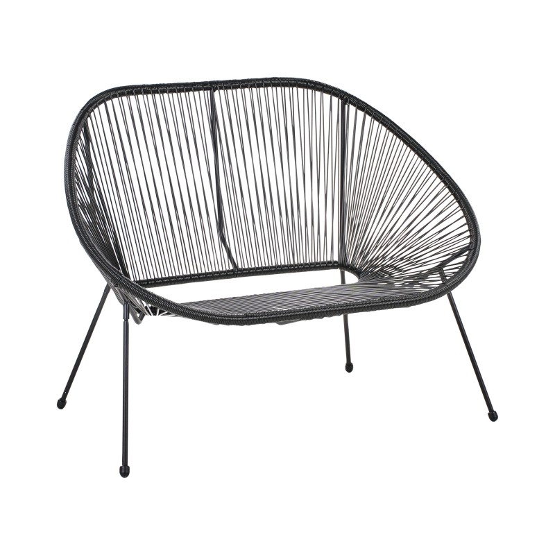 Ławka ogrodowa ACAPULCO II 113 cm Technorattan Czarny