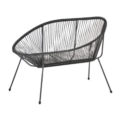 Ławka ogrodowa ACAPULCO II 113 cm Technorattan Czarny