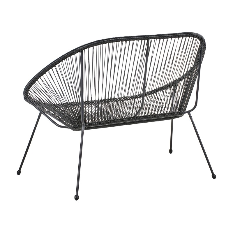 Ławka ogrodowa ACAPULCO II 113 cm Technorattan Czarny