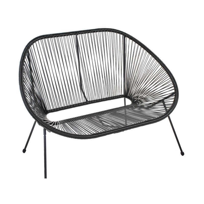 Ławka ogrodowa ACAPULCO II 113 cm Technorattan Czarny