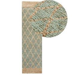 Dywan z juty 80 x 300 cm zielony z beżowym TELLIKAYA