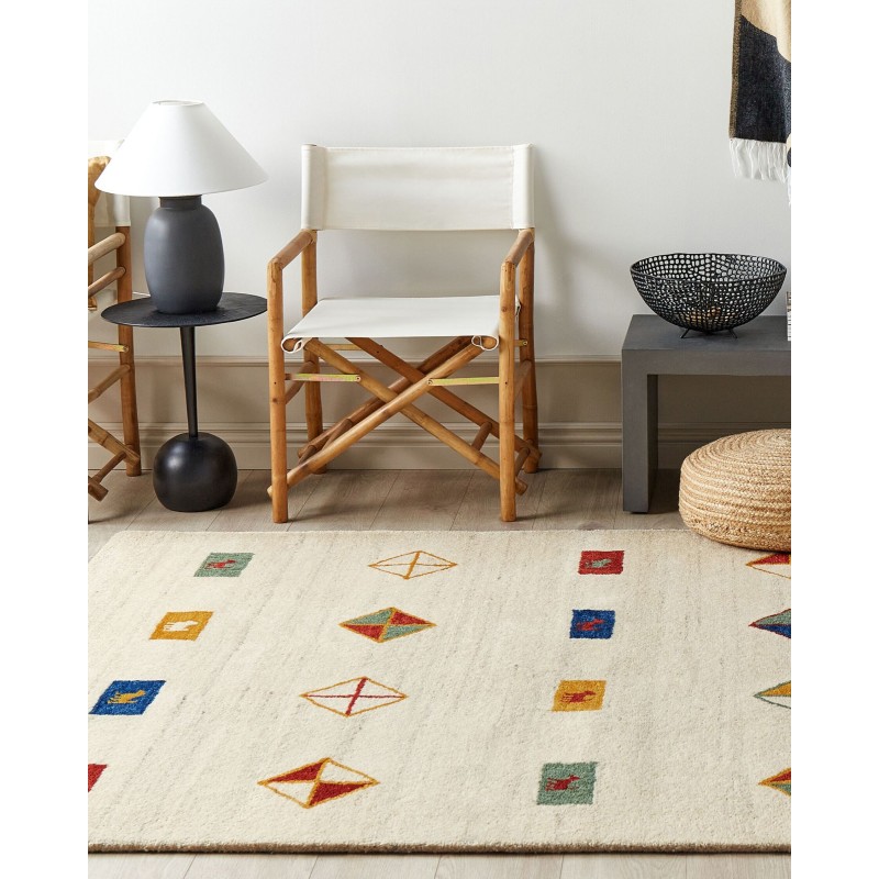 Dywan wełniany gabbeh 160 x 230 cm beżowy MISINLI