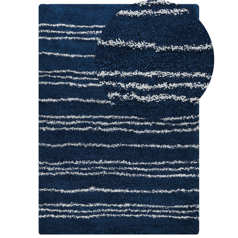 Dywan shaggy 160 x 230 cm niebieski z białym TASHIR