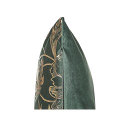 Zestaw 2 poduszek dekoracyjnych DAFFODIL Welur 45 x 45 cm Szmaragdowy Wzór kwiatowy