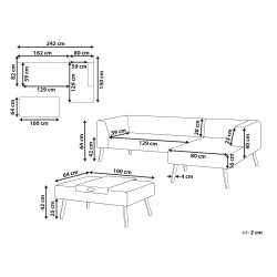 Narożnik ogrodowy ze stolikiem dla 4 osób SORRIVOLI Lewostronny Beżowy
