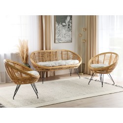 Zestaw ogrodowy dla 4 osób MARATEA Rattan Naturalny