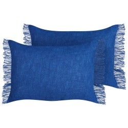 Zestaw 2 poduszek dekoracyjnych MABA Bawełna 50 x 35 cm Granatowy Jednolity