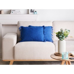 Zestaw 2 poduszek dekoracyjnych MABA Bawełna 50 x 35 cm Granatowy Jednolity