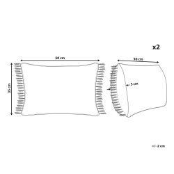 Zestaw 2 poduszek dekoracyjnych MABA Bawełna 50 x 35 cm Granatowy Jednolity