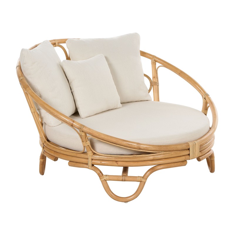 Zestaw 2 łóżek ogrodowych ROSSANO Rattan Naturalny