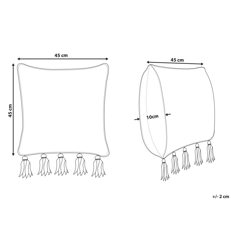 Poduszka dekoracyjna SAMBUCUS Bawełna 45 x 45 cm Beżowy Wzór geometryczny