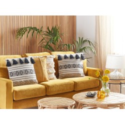 Poduszka dekoracyjna SAMBUCUS Bawełna 45 x 45 cm Beżowy Wzór geometryczny