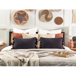 Zestaw 2 poduszek dekoracyjnych LYTHRUM Bawełna 45 x 45 cm Czarny Jednolity