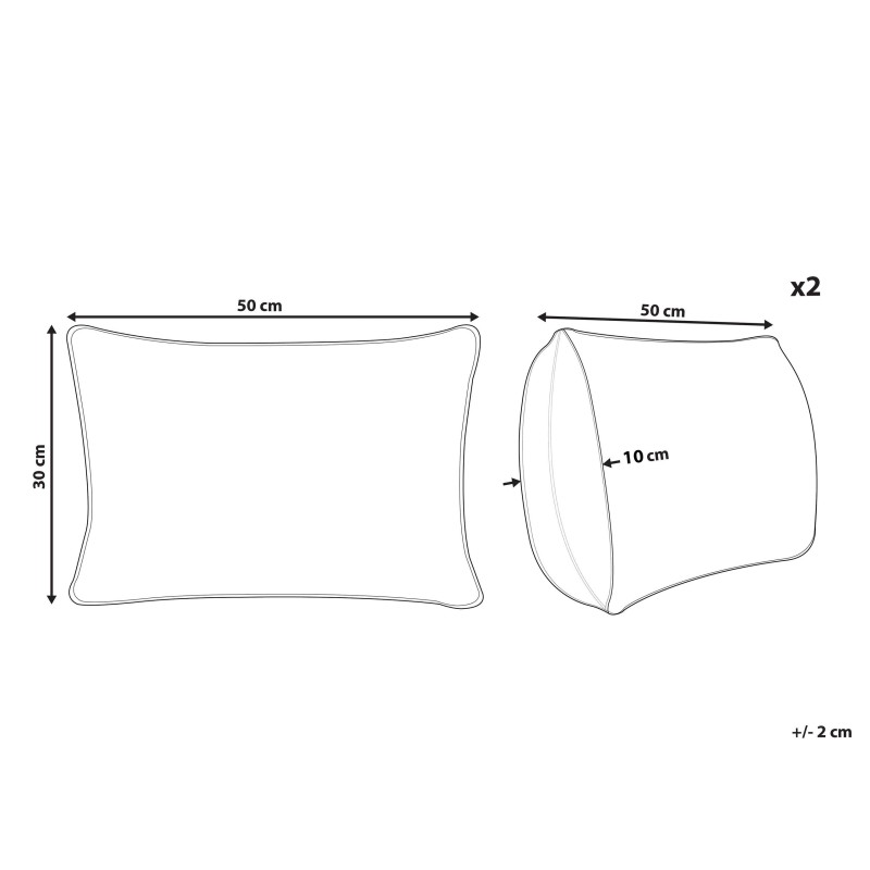 2 bawełniane poduszki dla dzieci z motywem alfabetu 30 x 50 cm wielokolorowe ASARUM