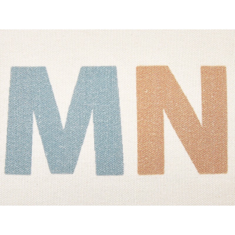 2 bawełniane poduszki dla dzieci z motywem alfabetu 30 x 50 cm wielokolorowe ASARUM