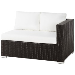 Zestaw ogrodowy ze stolikiem dla 8 osób XXL Prawostronny Modułowy Technorattan Ciemnobrązowy