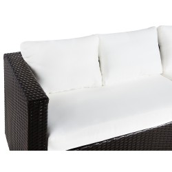 Zestaw ogrodowy ze stolikiem dla 8 osób XXL Prawostronny Modułowy Technorattan Ciemnobrązowy