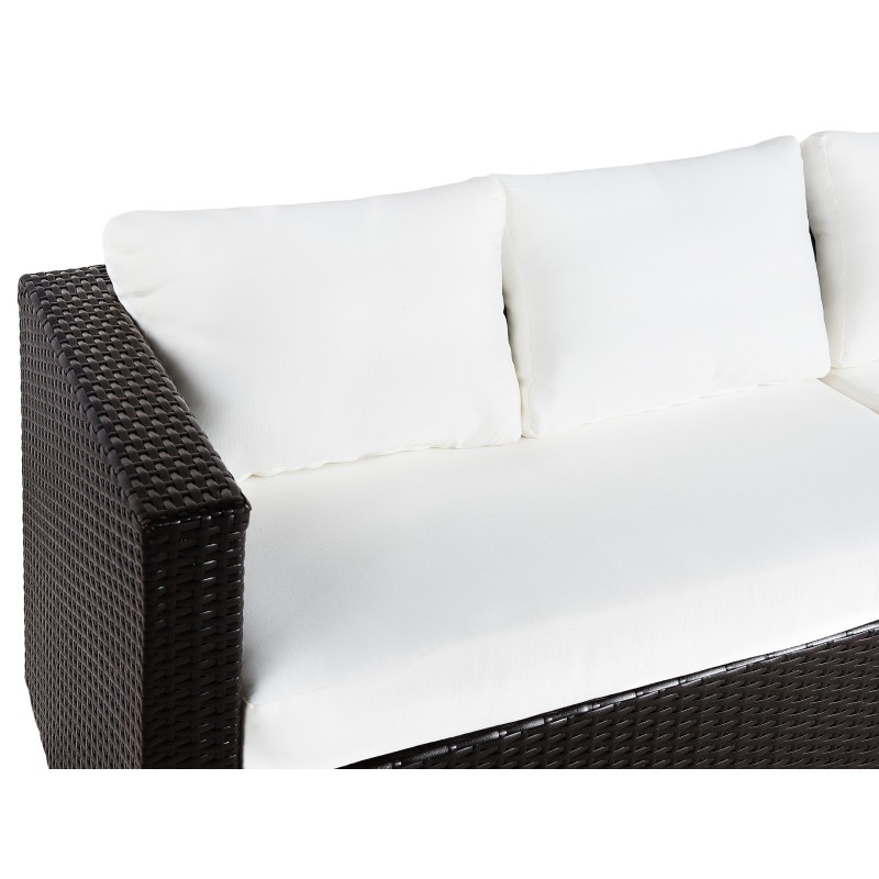 Zestaw ogrodowy ze stolikiem dla 8 osób XXL Prawostronny Modułowy Technorattan Ciemnobrązowy