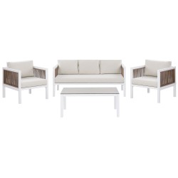 Zestaw ogrodowy ze stolikiem dla 5 osób BORELLO Metal Biały