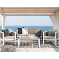 Zestaw ogrodowy ze stolikiem dla 5 osób BORELLO Metal Biały