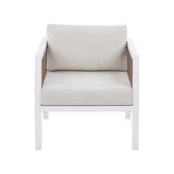 Zestaw ogrodowy ze stolikiem dla 5 osób BORELLO Metal Biały